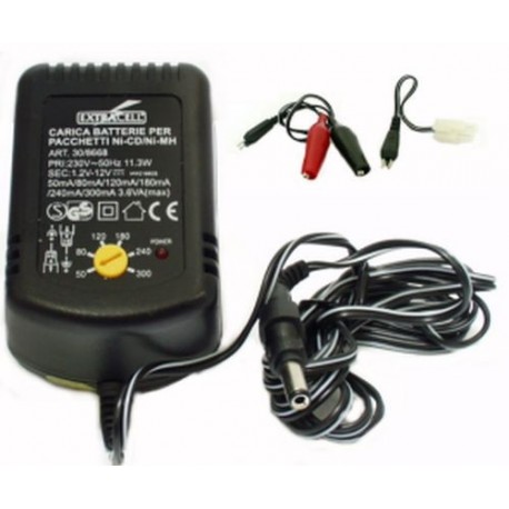 CARICA BATTERIA X PACCHI BATTERIE NI-CD / NI-MH 1,2V 50/300MA