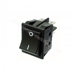 INTERRUTTORE BASCULA BIPOLARE 16A 250Vac 0/1 NERO