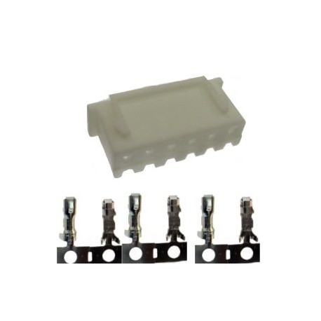 CONNETTORE FEMMINA 6 POLI CON PIN PASSO 2,5MM