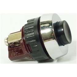 PULSANTE NERO CON GHIERA 0,7A 250VAC NORMALMENTE CHIUSO