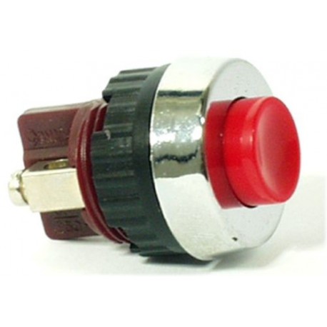 PULSANTE ROSSO CON GHIERA 0,7A 250VAC NORMALMENTE APERTO