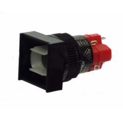 PULSANTE UNIPOLARE LUMINOSO 5A 250VAC 18X18mm QUADRATO