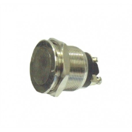 PULSANTE ANTIVANDALICO 2A 250VAC N.A. FORO D.19MM SILVER