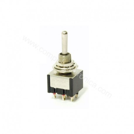 DEVIATORE MINIATURA 2 SCAMBI 3 POS.AUTORITORNO(ON)OFF(ON)