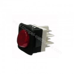 DEVIATORE BIPOLARE A BASCULA LUMINOSO ROSSO 16A 250VAC