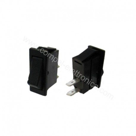 PULSANTE UNIPOLARE 16A 250Vac A BASCULA OFF-(ON) NERO