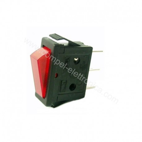 DEVIATORE A BASCULA 250VAC 10A TASTO ROSSO