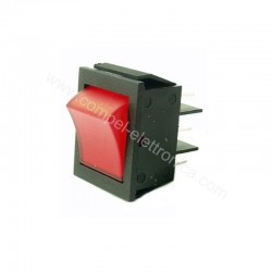 DEVIATORE BIPOLARE 250VAC 15A A BASCULA LUMINOSO ROSSO