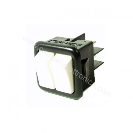 DOPPIO INTERRUTTORE UNIPOLARE A BASCULA BIANCO