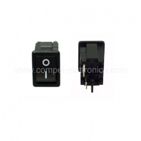 INTERRUTTORE UNIPOLARE MINIATURA 6A 250Vac NERO 0/1