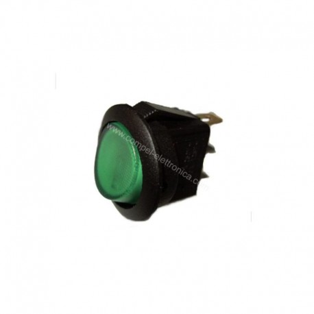 INTERRUTTORE BILANCERE TONDO LUMINOSO 6,5A-250V VERDE
