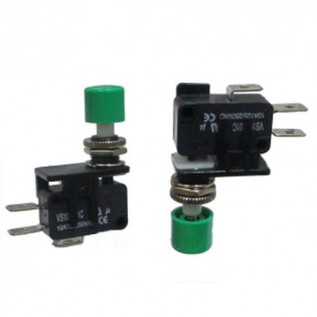 MICROSWITCH A PANNELLO 10A 250VAC CON PULSANTE VERDE "SWITCH RIMOVIBILE