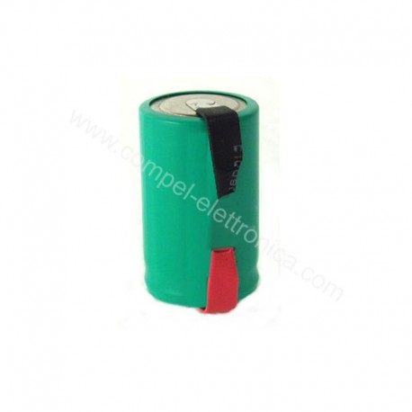 BATTERIA RICARICABILE NI-MH 2/3A (1/2A) 1,2V 1100mA A SALDARE