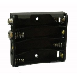 PORTABATTERIE PER 4 MINISTILO AAA ORIZZONTALE CON CONTATTO BOTTONE CLIP