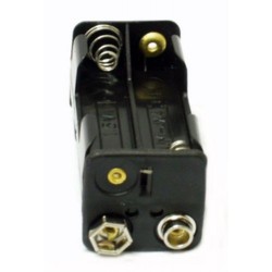 PORTABATTERIE PER 4 MINISTILO AAA VERTICALE CON CONTATTO A BOTTONE CLIP