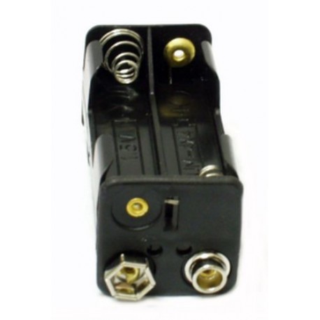 PORTABATTERIE PER 4 MINISTILO AAA VERTICALE CON CONTATTO A BOTTONE CLIP