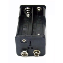 PORTABATTERIE PER 4 STILO AA VERTICALE CON CONTATTO A BOTTONE (CLIP)