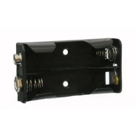 PORTABATTERIE PER 2 STILO AA ORIZZONTALE CON CONTATTO A BOTTONE (CLIP)