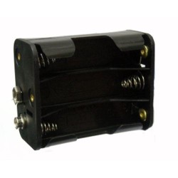 PORTABATTERIE PER 6 STILO AA VERTICALE CON CONTATTO A BOTTONE (CLIP)