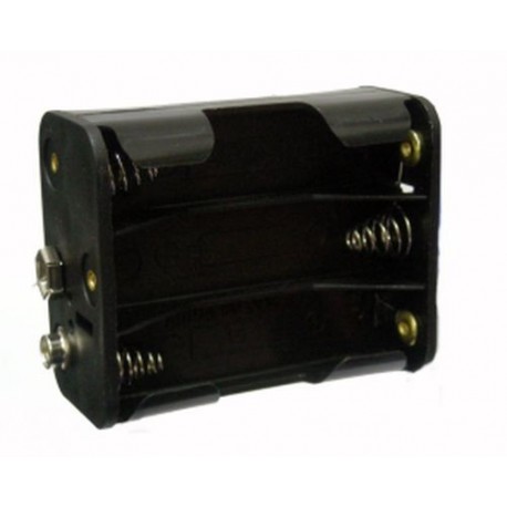 PORTABATTERIE PER 6 STILO AA VERTICALE CON CONTATTO A BOTTONE (CLIP)