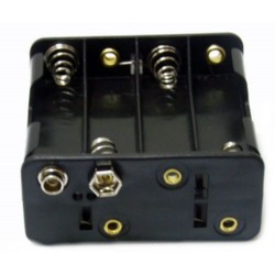 PORTABATTERIE PER 8 STILO AA VERTICALE CON CONTATTO A BOTTONE (CLIP)