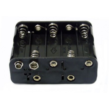 PORTABATTERIE PER 10 STILO AA VERTICALE CON CONTATTO A BOTTONE (CLIP)