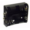 PORTABATTERIE PER 2 1/2 TORCE C ORIZZONTALE CON CONTATTO A BOTTONE CLIP