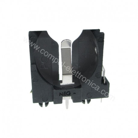 PORTABATTERIE PER 1 PILA BOTTONE CR2016/2025/2032 D20 mm VERTICALE THT