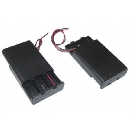 PORTABATTERIE PER 3 BATTERIE STILO AA CHIUSO CON INTERRUTTORE