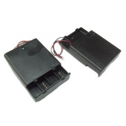 PORTABATTERIE PER 4 BATTERIE STILO AA CHIUSO CON INTERRUTTORE