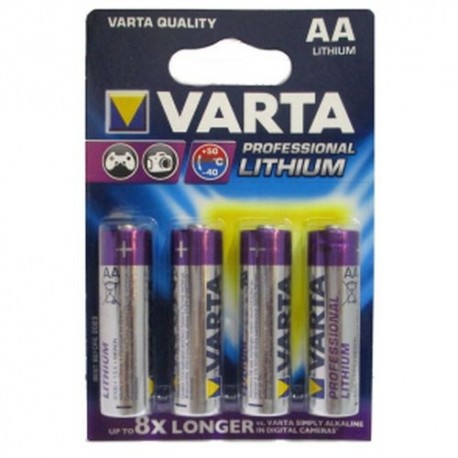 BATTERIA LITIO AA 1,5V A POLO VARTA 4 PZ