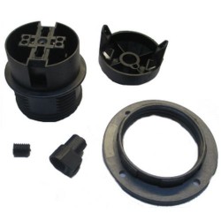 PORTALAMPADA VOLANTE E27 NERA FILETTATURA ESTERNA CON GHIERA