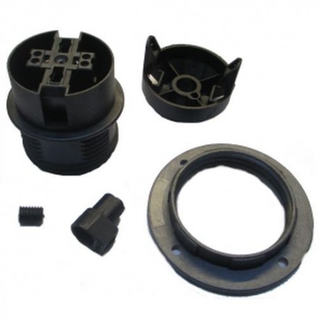 PORTALAMPADA VOLANTE E27 NERA FILETTATURA ESTERNA CON GHIERA