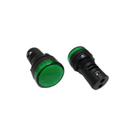 SEGNALATORE 12VAC/DC LED VERDE Diam. 29mm DA PANNELLO