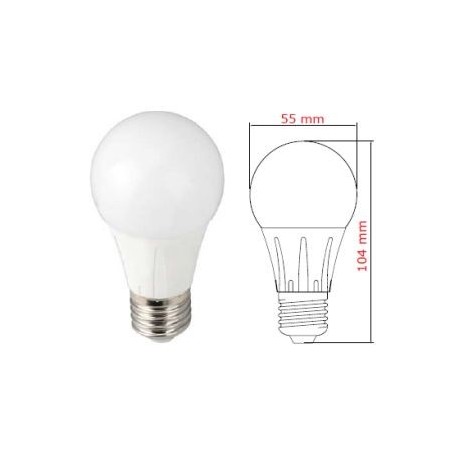 LAMPADA A LED E27 230V 6W 4K BULBO OPACO