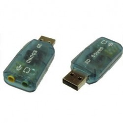 ADATTATORE AUDIO DA 2 PRESE JACK 3,5MM STEREO A USB -A 3D 5.1