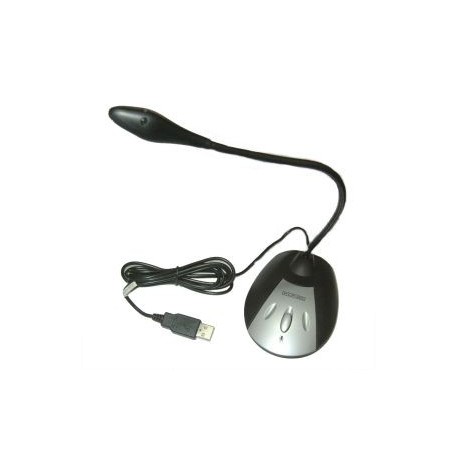 MICROFONO PER PC DA TAVOLO FLESSIBILE CON SPINA USB-A CON TASTO ON/OFF