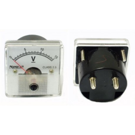 VOLMETRO ANALOGICO DA PANNELLO 45X45 15V CC