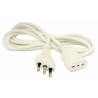 CAVO PROLUNGA ALIMENTAZIONE 220V SPINA E PRESA 10/16A 5MT 3X1MM BIANCA