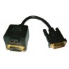 CAVO SPLITTER DVI-D MASCHIO 24/1 A 1 FEMMINA DVI-D E 1 FEMMINA HDMI
