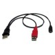 CAVO USB A 2.0 AD Y 2 MASCHI / 1 USB MINI-B MASCHIO 1MT