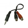CAVO Jack SPINA 3,5 STEREO / 2 PRESE RCA M/F 0,20 MT