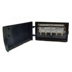 DIVISORE SEGNALE TV DA PALO 1 INGRESSO, 4 USCITE, PRESE F, PASSAGGIO C.C