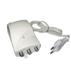 ALIMENTATORE PER AMPLIFICATORI ANTENNA TV, 12V 100mA 2 USCITE, spina F