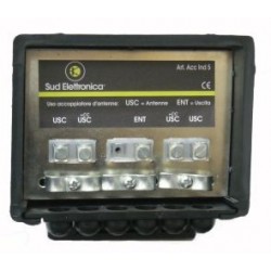 DIVISORE SEGNALE TV DA PALO 1 INGRESSO, 4 USCITE, MORSETTI, PASSAGGIO CC
