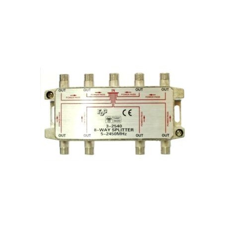 DS8 SPLITTER 8 VIE TV/SAT CONNETTORI (F) VERTICALE