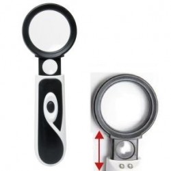 LENTE INGRANDIMENTO DOPPIA LENTE 3,5X(10D)/20X (76D) 2 LED MA023 PROSKIT