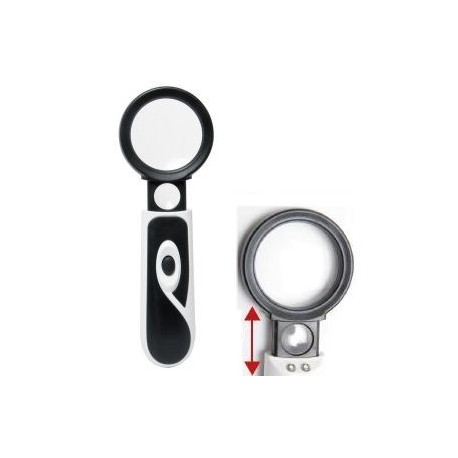 LENTE INGRANDIMENTO DOPPIA LENTE 3,5X(10D)/20X (76D) 2 LED MA023 PROSKIT