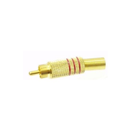 SPINA RCA DORATA ANELLO ROSSO CAVO 7 MM
