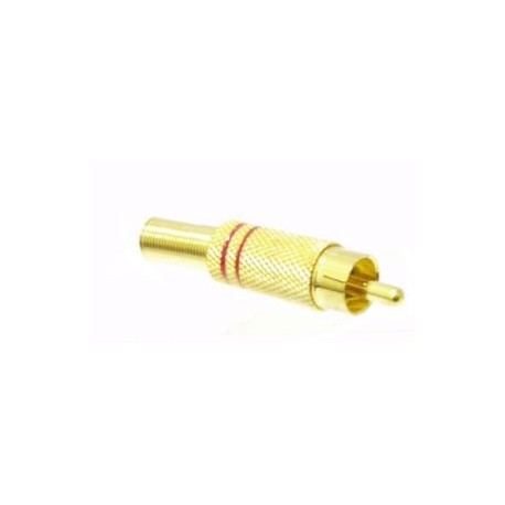 SPINA RCA DORATA ANELLO ROSSO CAVO 6 MM